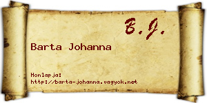 Barta Johanna névjegykártya